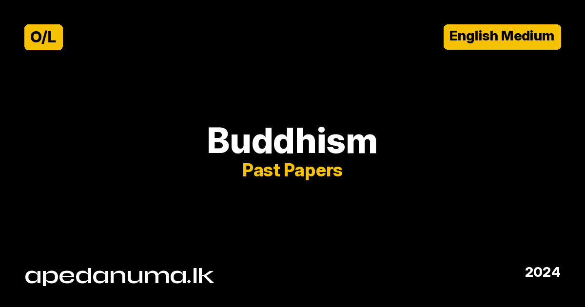 GCE O/L Buddhism I Past Paper - 2024 (English Medium)