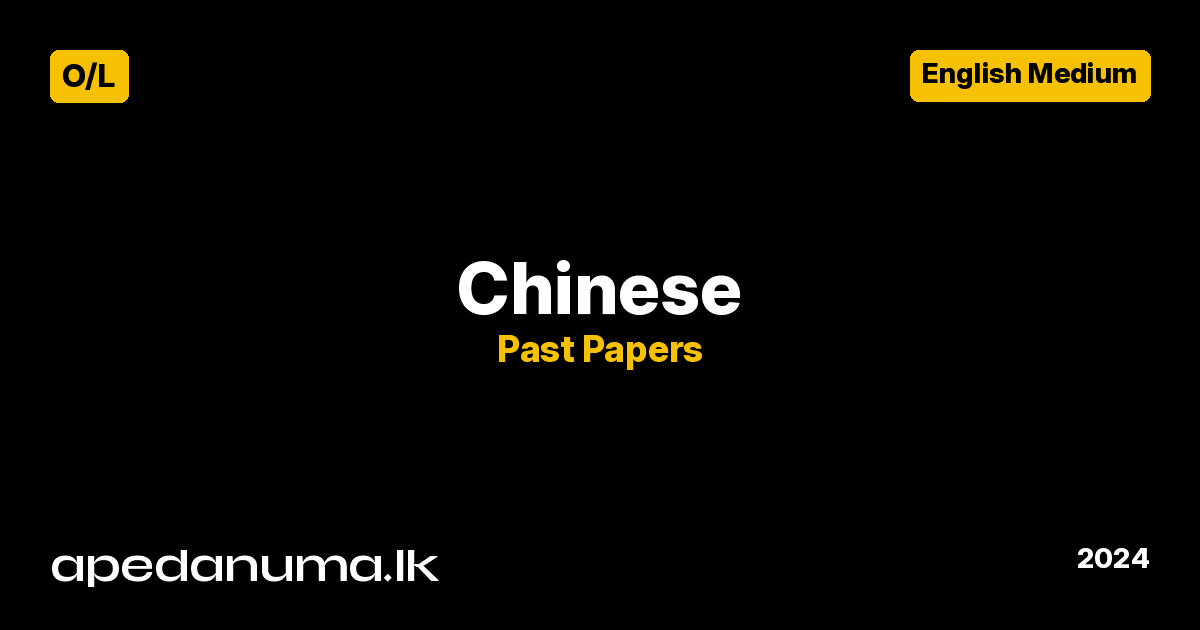 GCE O/L Chinese Exam Paper - 2024