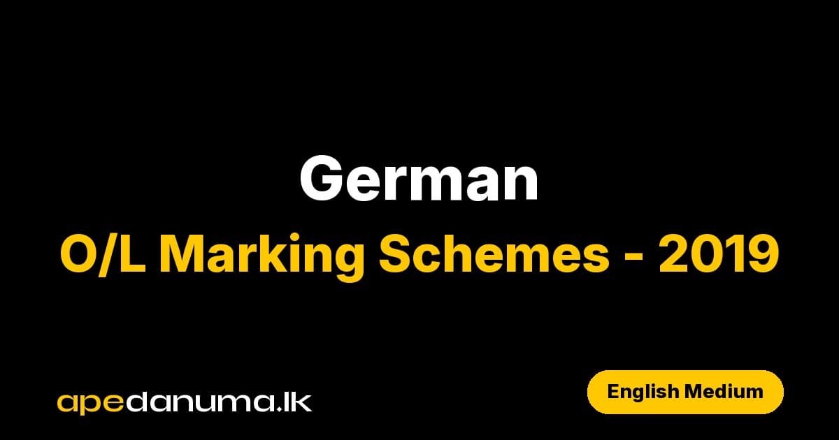GCE O/L German Marking Scheme 2019 - Department of Examinations Sri Lanka